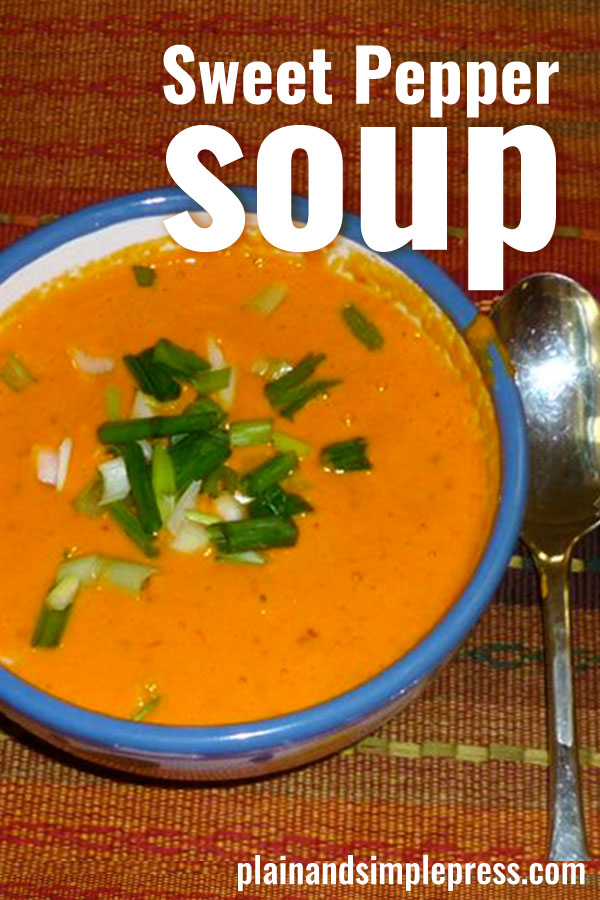 Delicious sweet pepper soup recipe. Good hot or cold!